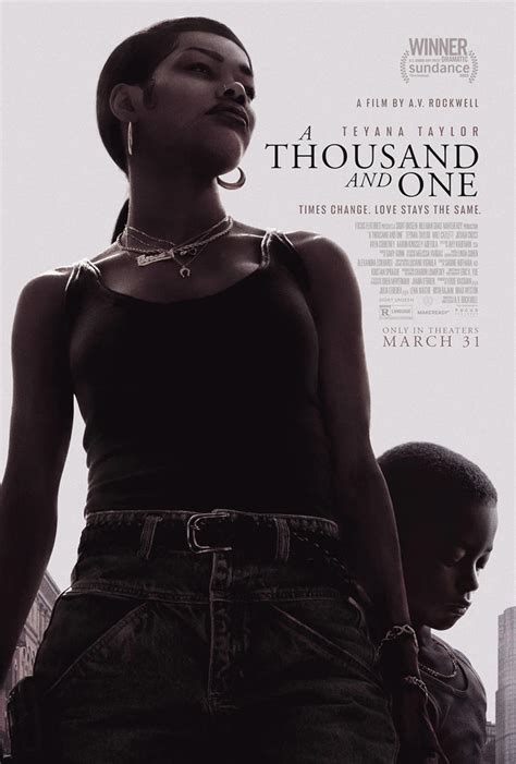 Gallery of 5 movie poster and cover images for A Thousand and One (2023). Synopsis: Struggling but unapologetically living on her own terms, Inez is moving from shelter to shelter in mid-1990s New York City. With her 6-year-old son Terry in foster care and unable to leave him again, she kidnaps him so they can build their life together. As the years go …